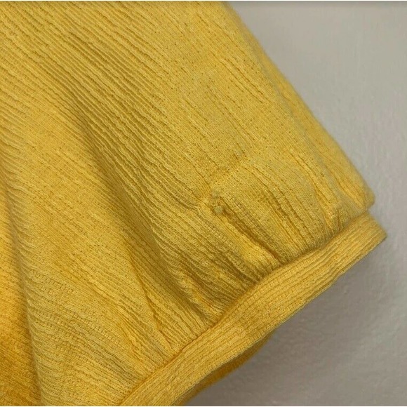 Style & Co Women's Textured Short Puffed Sleeve T-Shirts Top Yellow L, $45 NWT - Picture 4 of 6